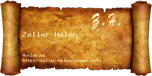Zeller Helén névjegykártya